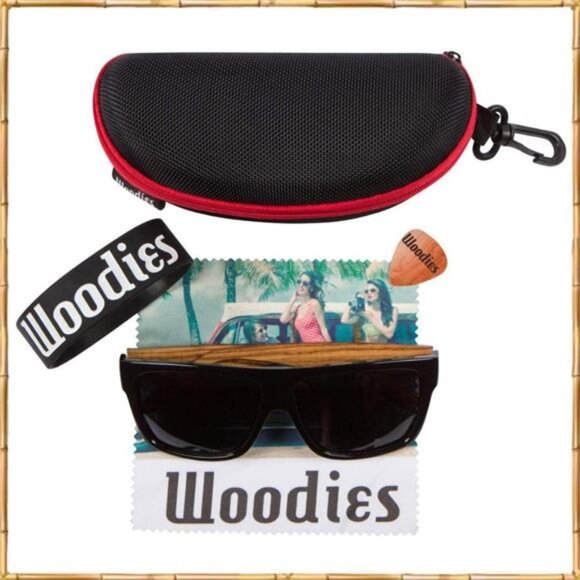 Zebu | Zebra Wood Sunglasses | Joycoast Black Oversized Flat Top Square Zebra Wood Sunglasses with Dark Polarized Lens